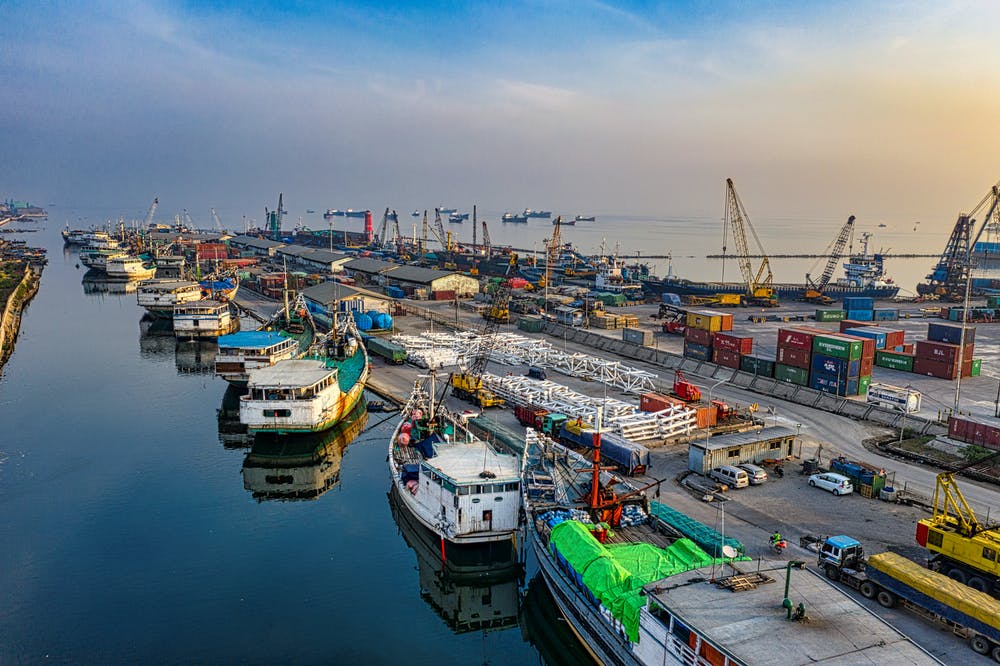 Hafen Logistik während Corona