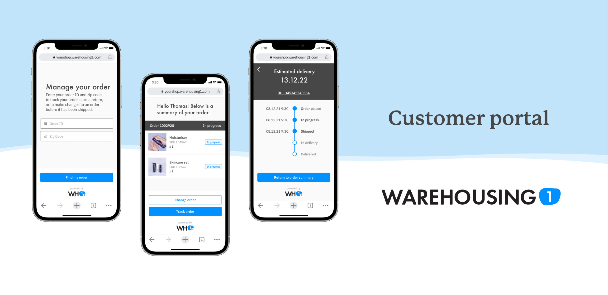 The WH1 customer portal 