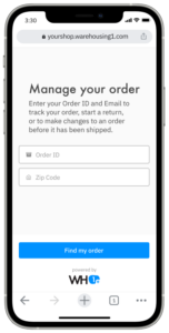 Login Screen - Manage your order